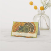 Truthühner Vintager Erntedank Platzkarte (Vorderseite)