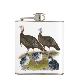 Truthühnerfamilie Eastern Wild Flachmann