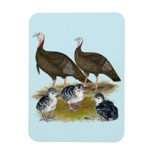 Truthühnerfamilie Eastern Wild Magnet (Vertikal)