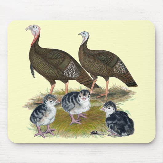 Truthühnerfamilie Eastern Wild Mousepad (Vorne)