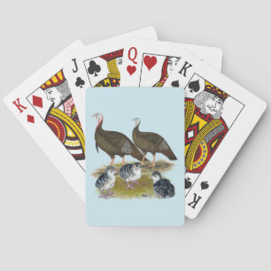 Truthühnerfamilie Eastern Wild Spielkarten
