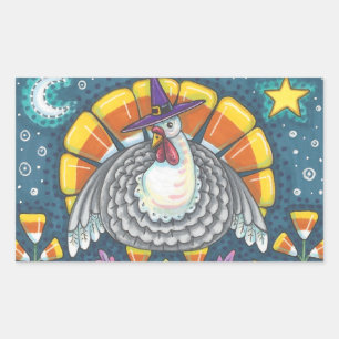TRUTURKEY MIT CORN NUTS, THANKSGIVING-AUFKLEBERBOG RECHTECKIGER AUFKLEBER