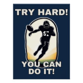 Try Hard! You can Do It! Footballplayer Poster (Vorderseite)
