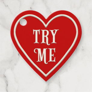 "Try Me" Personalisierter Valentinstag des Roten H Geschenkanhänger