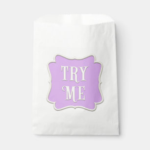 "Try Me" Wunderland Tee Party Pastel Lila Geschenktütchen