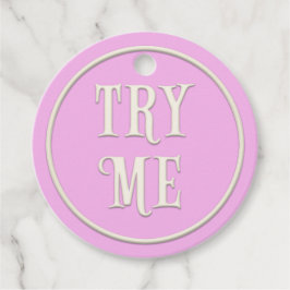 "Try Me" Wunderland Tee Party Rosa Personalisiert Geschenkanhänger