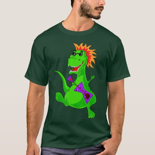 Tryannosaurus Felsen-Stern-T - Shirt (Vorderseite)