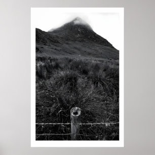 Tryfyn Mountain Print Snowdonia Nationalpark S/W Poster