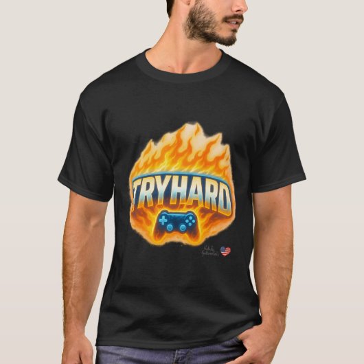 TRYHARD Gaming T-Shirt für Gamer & Streamer (Vorderseite)