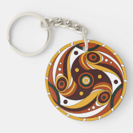 Trypillianisches Sonnen-Spiral-Rosetten-Rund-Schlü Schlüsselanhänger