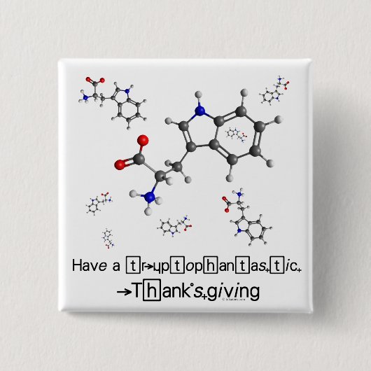 Tryptophan-Molekül Button (Vorderseite)
