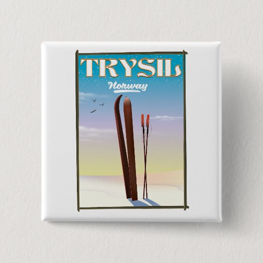 Trysil Norwegen , Norwegisches Skipposter Button (Vorderseite)