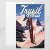 Trysil Norwegen ski Briefpapier (Vorne/Hinten)