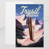 Trysil Norwegen ski Briefpapier (Vorne/Hinten)