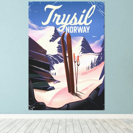 Trysil Norwegen ski Leinwanddruck (Insitu (Holzboden))