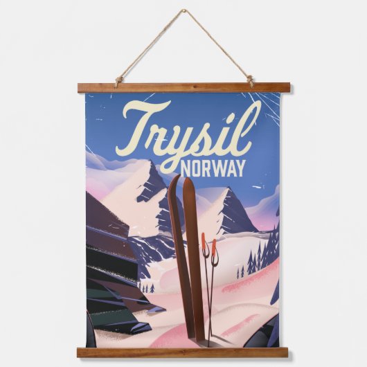 Trysil Norwegen ski Wandteppich Mit Holzrahmen (Vorderseite)