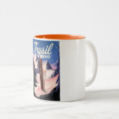 Trysil Norwegen ski Zweifarbige Tasse (VorderseiteRechts)