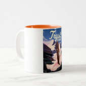 Trysil Norwegen ski Zweifarbige Tasse (Vorderseite Links)