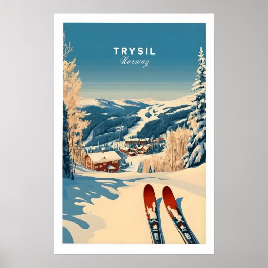 Trysil Ski Print Norwegen Wintersport 1 Poster (Vorne)