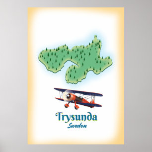 Trysunda Schweden Karte Poster