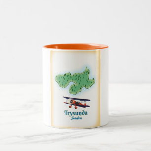 Trysunda Sweden Karte Zweifarbige Tasse