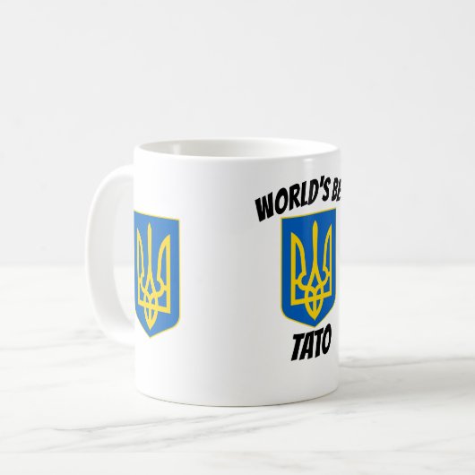 Tryzub Morphing-Tasse des weltbesten Tato-Vaters Kaffeetasse (Vorderseite Links)