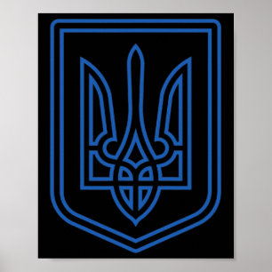 Tryzub-Shirt Ukraine Wappen Ukrainisches Anti-Krie Poster