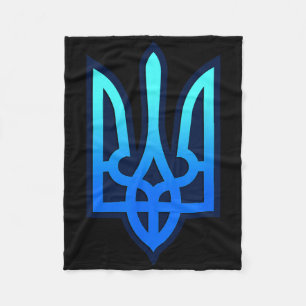 Tryzub Ukrainisches Wappen Ukraine Geschenk Fleecedecke