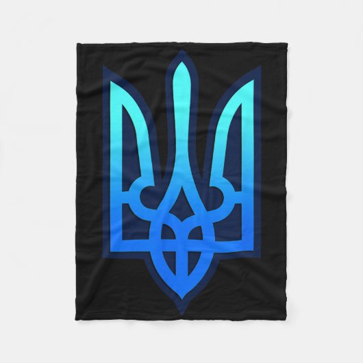 Tryzub Ukrainisches Wappen Ukraine Geschenk Fleecedecke (Vorderseite)