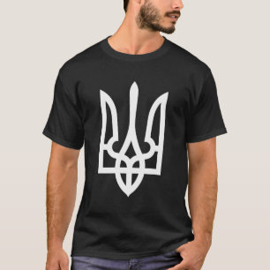 Tryzub White - ukrainischer Trident T-Shirt