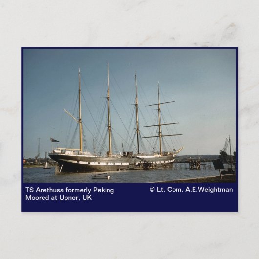 TS Arethusa, ehemals Peking Mooring in Upnor, Vere Postkarte (Vorderseite)