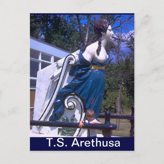 TS Arethusa, Figurehead of HMS Arethusa Postkarte (Vorderseite)