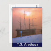 TS Arethusa, Sunset und Schnee Postkarte (Vorne/Hinten)