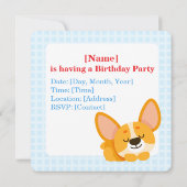 t's Pawty Time Corgi Birthday Einladung (Rückseite)