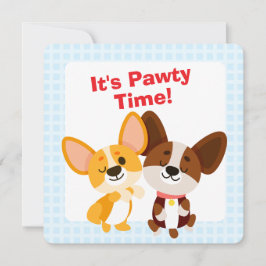 t's Pawty Time Corgi Birthday Einladung