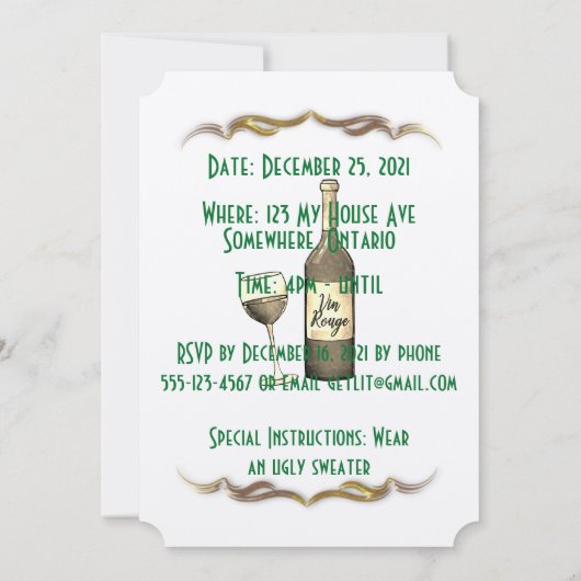 T's the Season Christmas Wine Party Get Lit Einladung (Rückseite)
