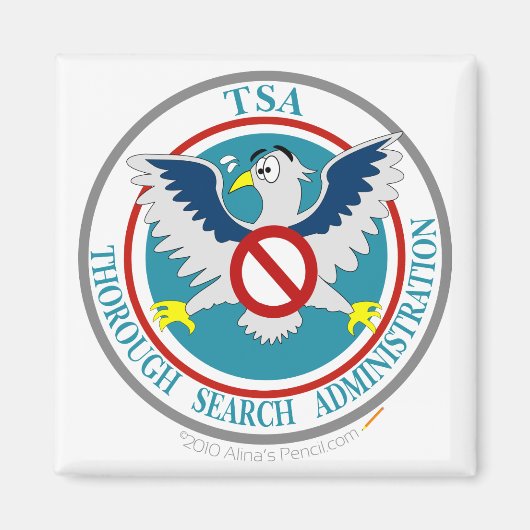 TSA Funny Logo mit Cartoon Eagle Magnet (Vorne)