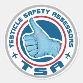 TSA Logo - Testikel-Sicherheits-Assistenten Runder Aufkleber