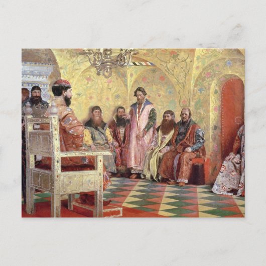 Tsar Mikhail Fyodorovich mit Boyars Postkarte (Vorderseite)