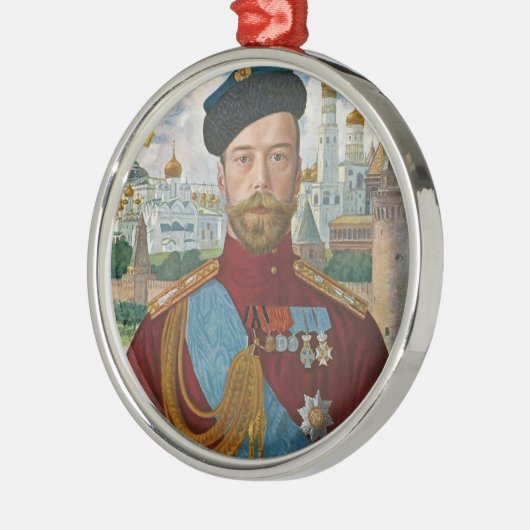 Tsar Nicholas II Silbernes Ornament (Links)