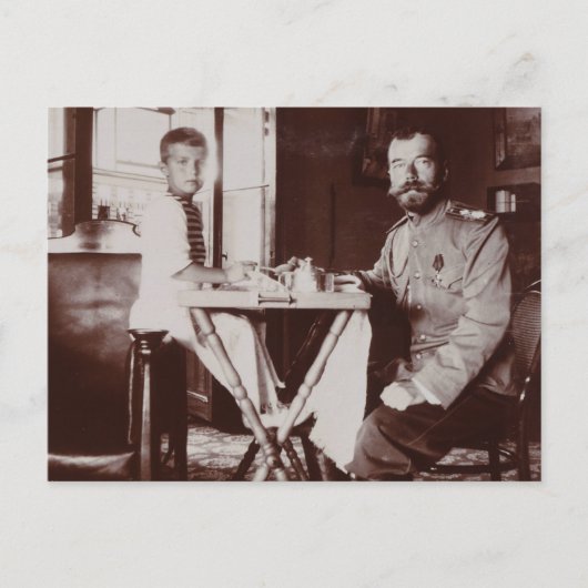 Tsar Nicolas von Russland & Tsarevitch Alexis Roma Postkarte (Vorderseite)