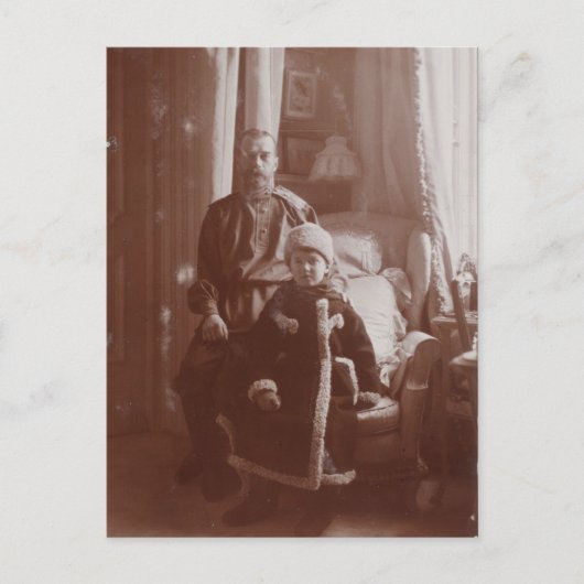 Tsar Nicolas von Russland & Tsarevitch Alexis Roma Postkarte (Vorderseite)