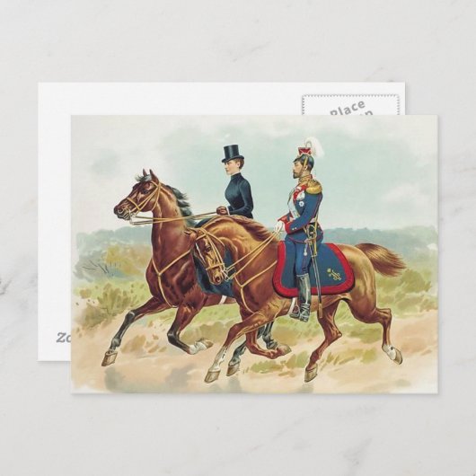 TSAR & TSARINA Russland auf Pferderückseite #058SS Postkarte (Vorne/Hinten)