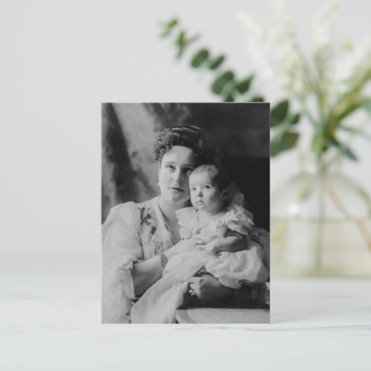 Tsarina Alexandra, Russland & Tsarevitch Alexis Postkarte (Stehend Vorderseite)