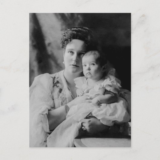 Tsarina Alexandra, Russland & Tsarevitch Alexis Postkarte (Vorderseite)