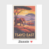 Tsavo East National Park Kenya Illustration Travel Aufkleber (Blatt)