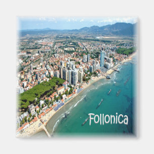 TSC009 FOLLONICA - Toskana, Luftsicht, Kühlschrank Magnet