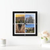 TSC033 FLORENZ, Mosaik, Toskana, Quadratische Wanduhr (Zuhause)