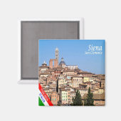 TSC038 SIENA View San Clememte, Toskana Kühlschran Magnet (Vorderseite/Rückseite)