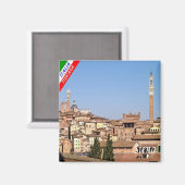 TSC042 SIENA Panorama, Toskana, Kühlschrank Magnet (Vorderseite/Rückseite)